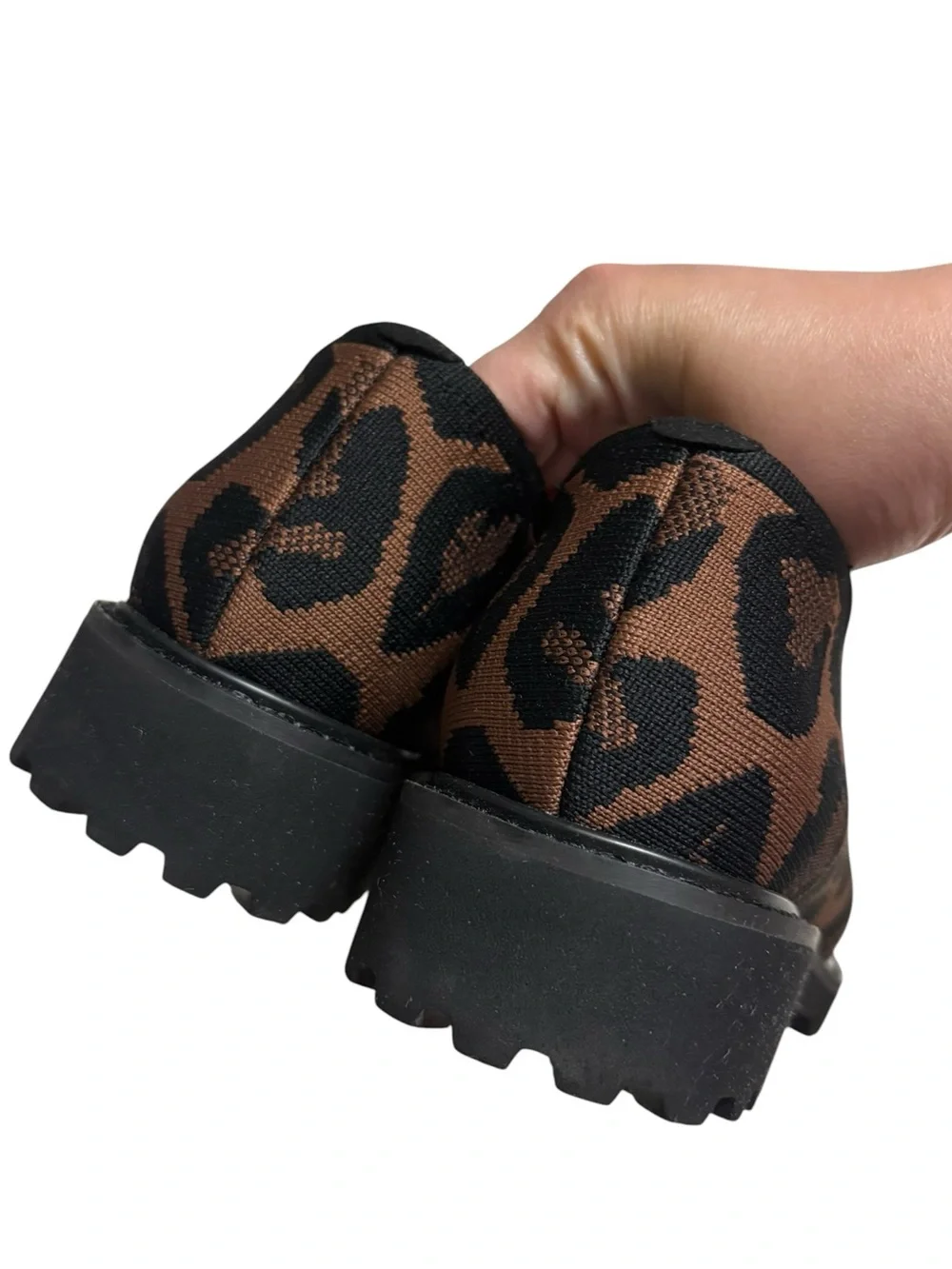 Vivaia Francesca round-toe platform chunky heel penny loafers leopard-print 7.5